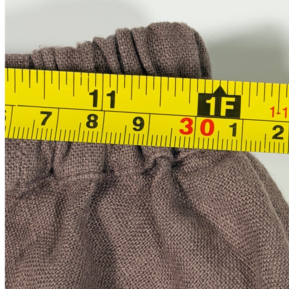 Linenbee 100 Linen Brown Pull-On A-Line Midi Skirt Pockets XS Small Cottagecore - Picture 7 of 8